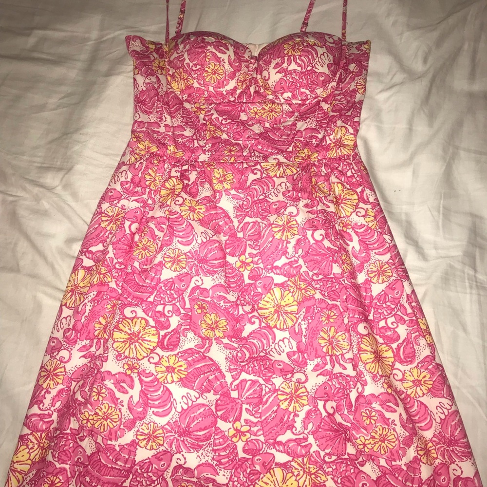 Lilly Pulitzer pink dress with bodice detail